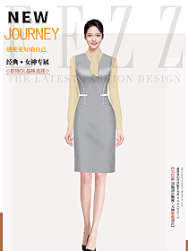 新款銀行職場員工連衣裙職業裝設計效果圖