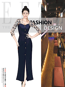 性感抹胸包臀KTV工作人員服裝設計效果圖