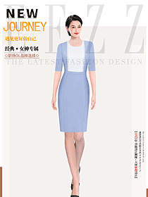 簡約學生黨好看仙女裙搭配look藍白相間OL夏季制服