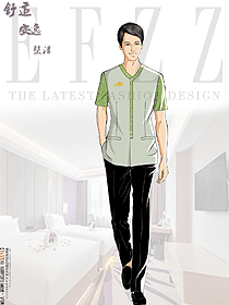 夏季賓館酒店男款清潔工工衣訂制款