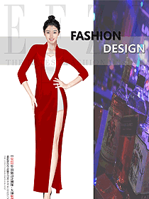 高級感低胸氣質短袖晚禮服長款顯瘦dj紅色禮服