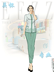 中醫院護士服短袖工作服設計效果圖