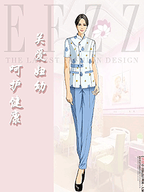 兒童醫院兒科護士工作服裝短袖套裝設計方案