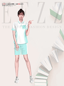 女初高中學(xué)校T恤款運(yùn)動(dòng)服裝設(shè)計(jì)圖