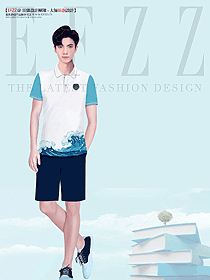 初中班服T恤印染校服套裝定制原創設計圖