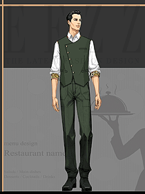 國外酒店餐廳Waitress uniform設計圖片