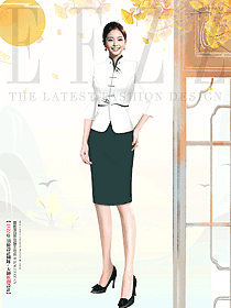原創設計中式酒店大堂女服務員制服定制圖