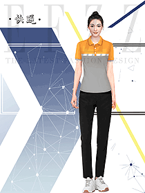 外賣快遞服務員工T恤制服定制款圖片