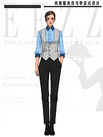 國外酒店餐廳Waitress uniform定制款