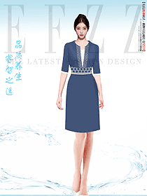 水區spa按摩美女技師工作服設計案例效果圖