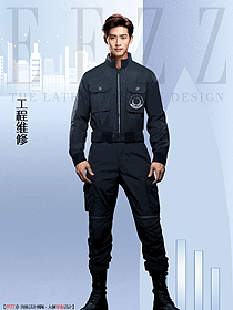 時尚汽修服車間員工工作服定制春秋款設計圖