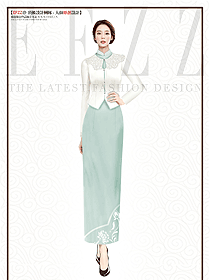 長款復(fù)古酒店迎賓制服校慶頒獎服裝定制設(shè)計(jì)圖