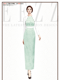 茶藝師服裝女裝秋裝新款中國風復古旗袍服裝設計