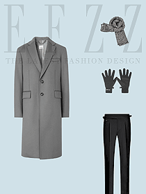 休閑淺灰色羊毛呢子外套秋冬款大衣職業裝設計