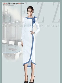 職場IOL圓領連衣裙秋冬新款職業裝長裙