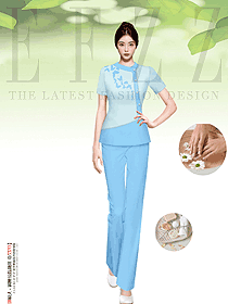 美容院技師女工作服定制設計效果圖