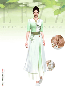 氣質高端足浴足療店技師按摩工裝套裝