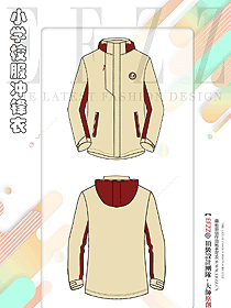 學生兒童校服沖鋒衣可拆卸兩件套定制款平面圖