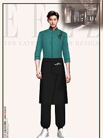 超市飯店奶茶快餐燒烤烤肉火鍋店服務(wù)員制服設(shè)計(jì)