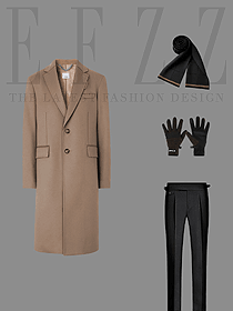 駝色男士羊絨雙面呢子中長款商務(wù)休閑外套