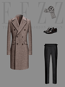 中長款過膝雙面羊絨外套 西裝領毛呢子風衣