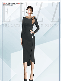 新款女春秋黑色氣質時尚收腰顯瘦法式赫本風西服裙