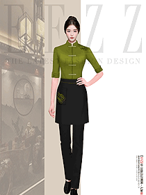 快餐廳茶飲店火鍋飯店秋冬服裝女服務(wù)員制服定制