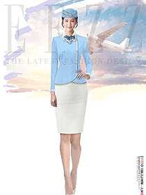 寶藍(lán)色空姐制服珠寶店金店柜臺職業(yè)裝修身工作服