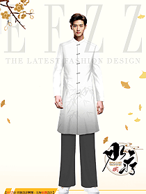 復古風職業案場客服工作服漢服改良設計