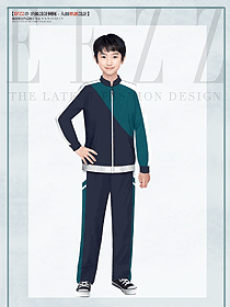 小學生新款純棉家長定制秋冬款拉鏈兒童藍綠校服套裝