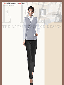 秋冬中式長袖女繡花款保潔工作服