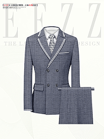 冬季新郎結婚禮服條紋西服套裝平面圖設計