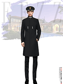 男物業高檔形象崗禮賓服春秋冬季大衣制服設計