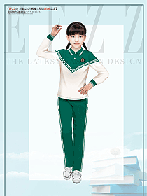 英倫風棒球服校服套裝中小學生體恤衫服裝設計效果圖