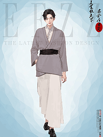 漢服男公子少爺服古風唐裝國風演出服手繪服裝設計