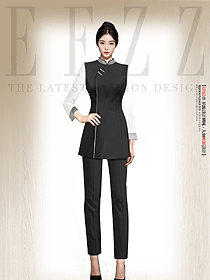 酒店餐廳中式餐飲女服務員秋冬款工作服定制