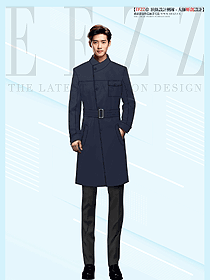 韓版男士落肩毛呢大衣中長款集團定制工裝大衣