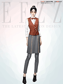 西餐廳飯店烘焙面包店員工裝定做手繪服裝設計圖