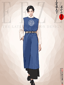 漢服男公子少爺服古風唐裝國風男裝手繪設計圖