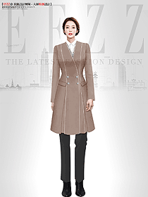 售樓部移動酒店冬季建行工作服女款大衣設計