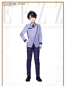 小學(xué)生校服秋冬美式套裝手繪服裝設(shè)計圖