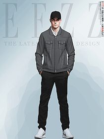 春秋新款潮微寬松男士翻領(lǐng)夾克定制設(shè)計(jì)