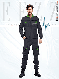 純棉春秋工作服套裝男款原創定制設計圖