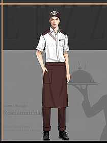 奶茶西餐廳快餐咖啡廳男服務(wù)生工作服定制設(shè)計圖