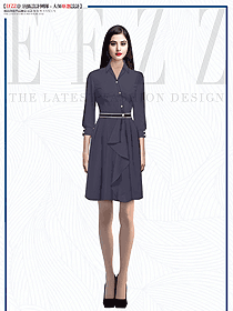 物業前臺接待女職員職業連衣裙定制設計款