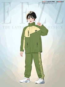 兒童沖鋒衣學校學生服套裝定制手繪設計圖