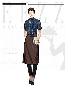 特色文化餐飲連鎖店員工工作服定制設計作品