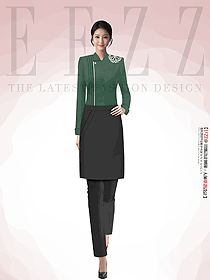 特色餐飲廚師工作服長袖女款定制設計圖