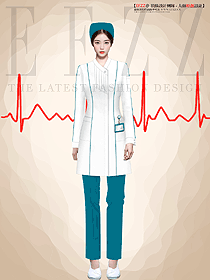 分診臺導診服長短袖護士服定制款設計圖