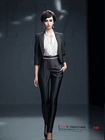 黑色穿搭一整套英倫商務(wù)女裝定制設(shè)計(jì)